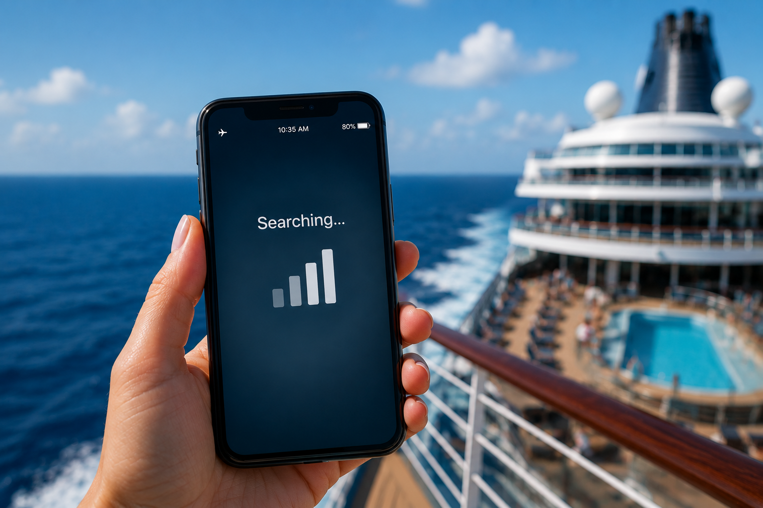 Cell phone on a cruise ship