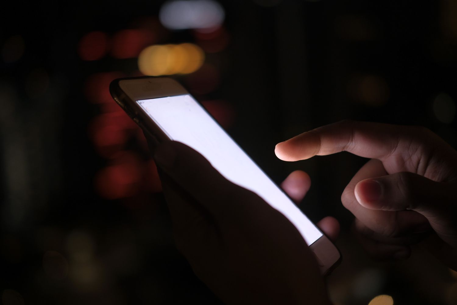 Person holding a smartphone